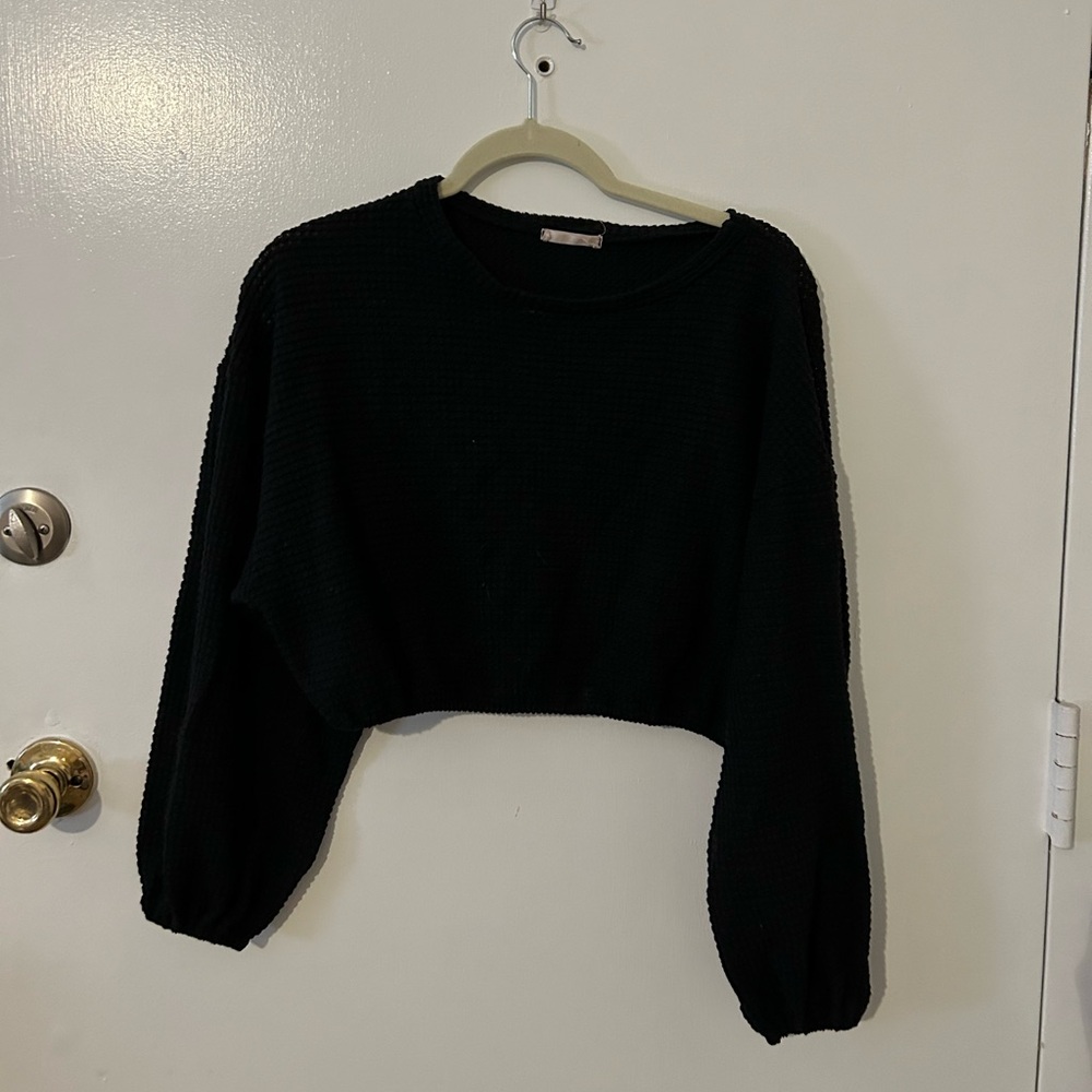Altar'd State Black Cropped Sweater